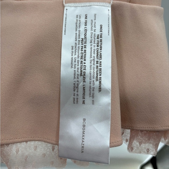 BCBGMaxAzria scoop neck fluted pink boho Polkadot wedding hem mini dress 0 NWT - Picture 8 of 16